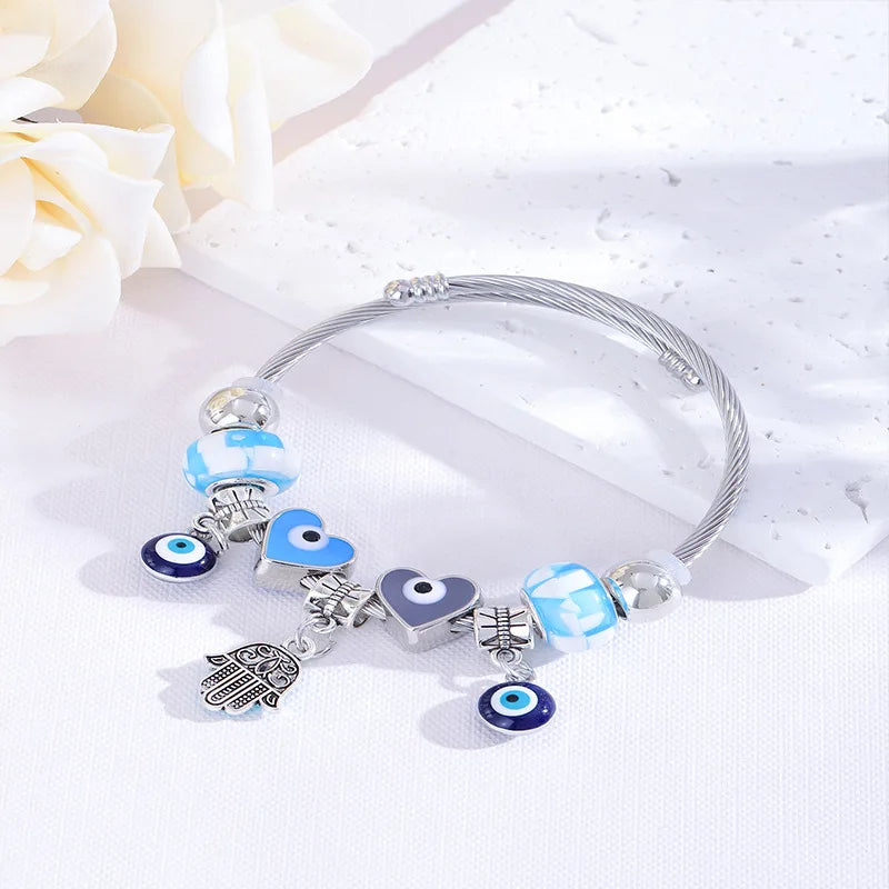 Stainless Steel Multi Charm Bracelet