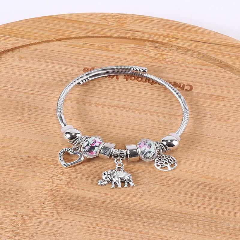 Stainless Steel Multi Charm Bracelet