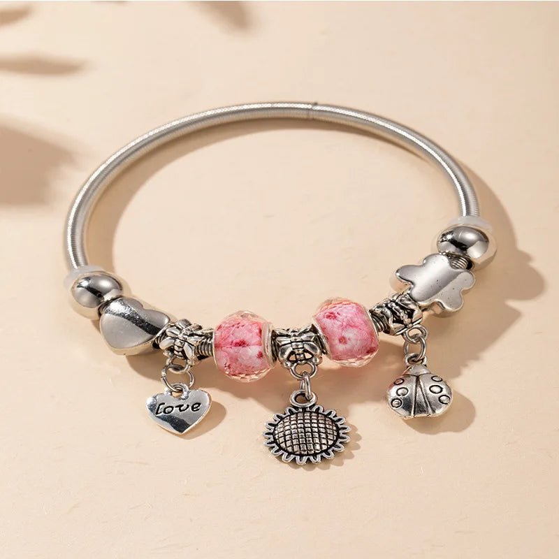 Stainless Steel Multi Charm Bracelet