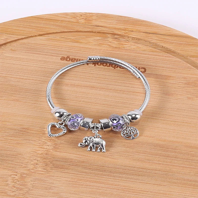 Stainless Steel Multi Charm Bracelet