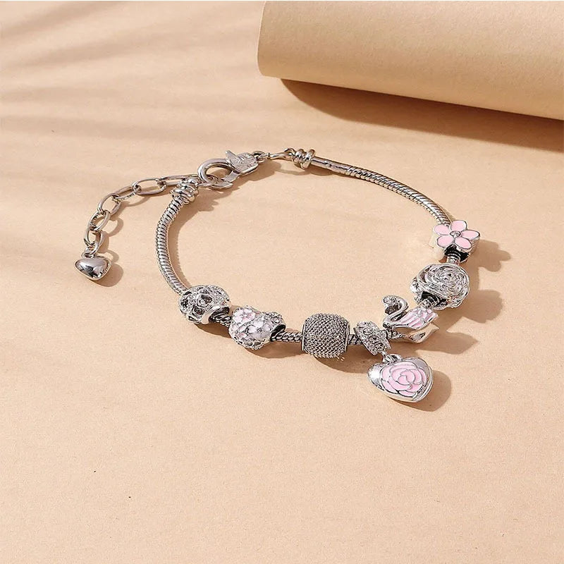 Stainless Steel Multi Charm Bracelet