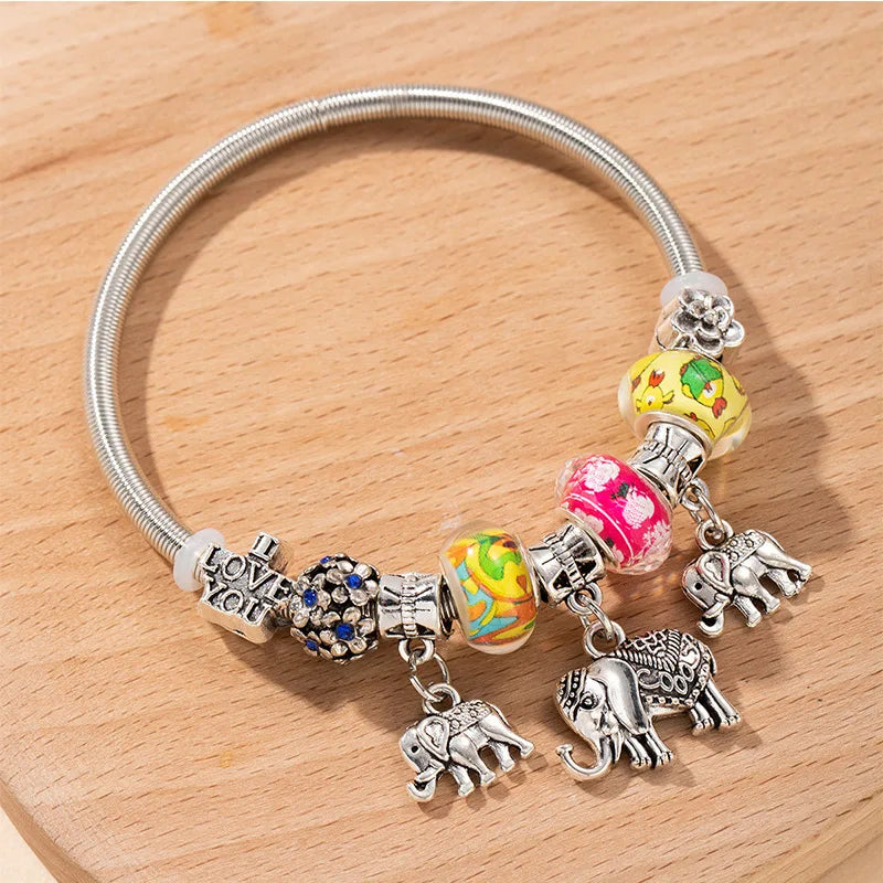 Stainless Steel Multi Charm Bracelet