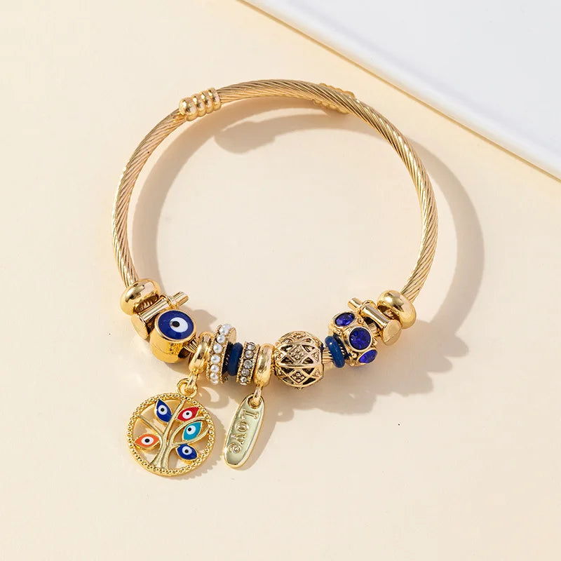 Stainless Steel Multi Charm Bracelet