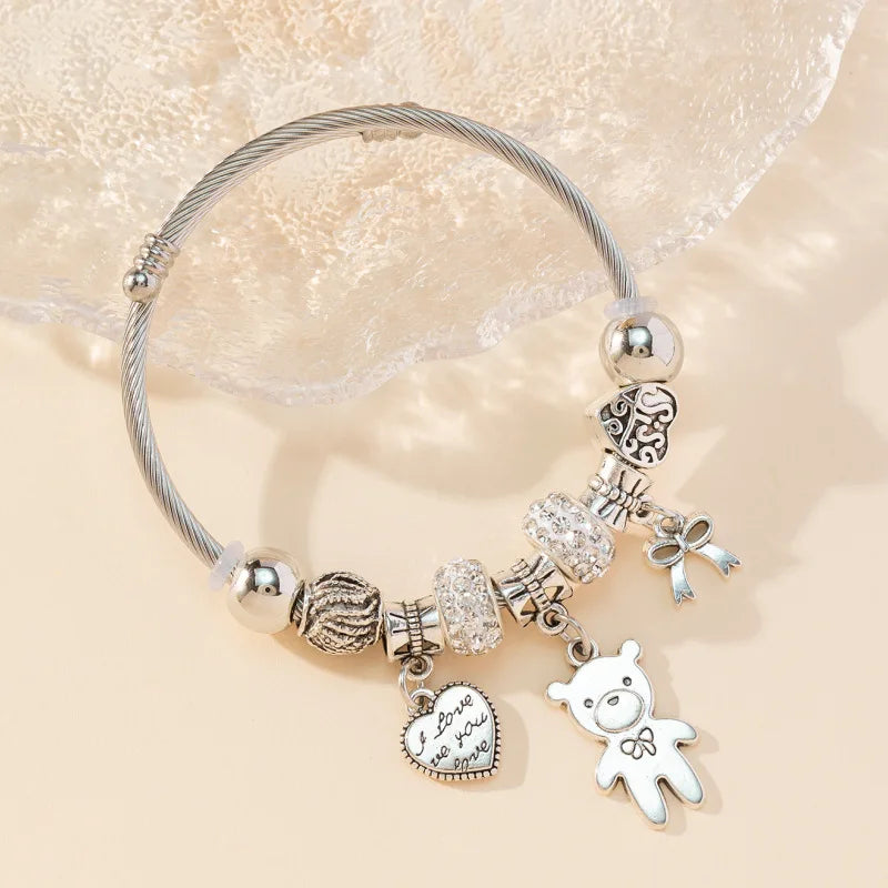Stainless Steel Multi Charm Bracelet