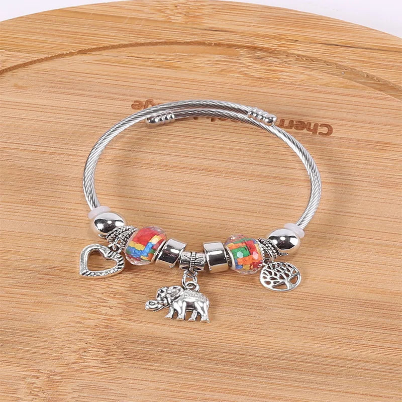 Stainless Steel Multi Charm Bracelet