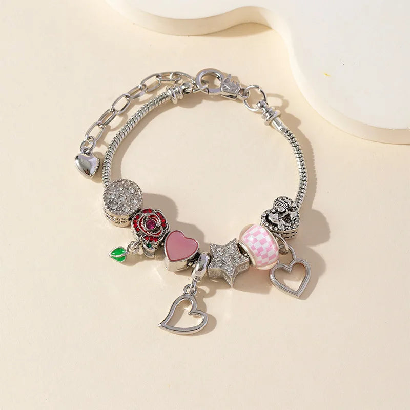 Stainless Steel Multi Charm Bracelet