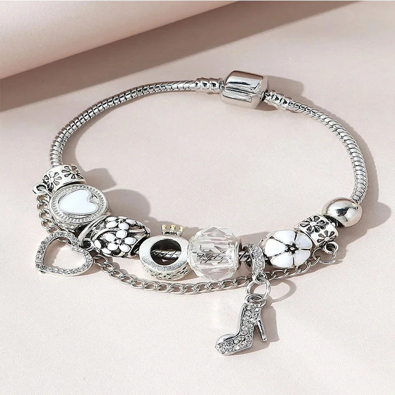 Stainless Steel Multi Charm Bracelet