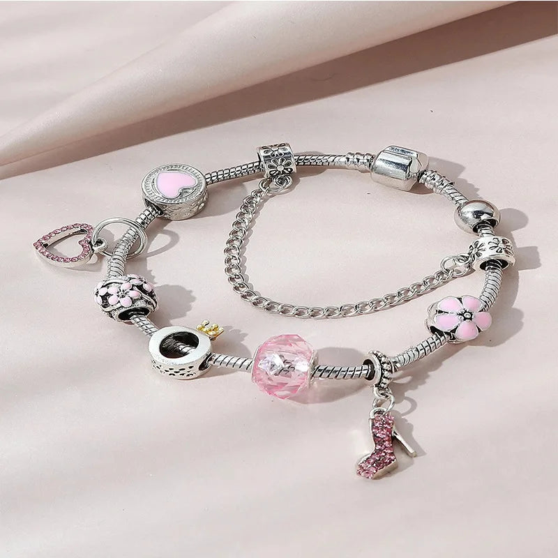 Stainless Steel Multi Charm Bracelet