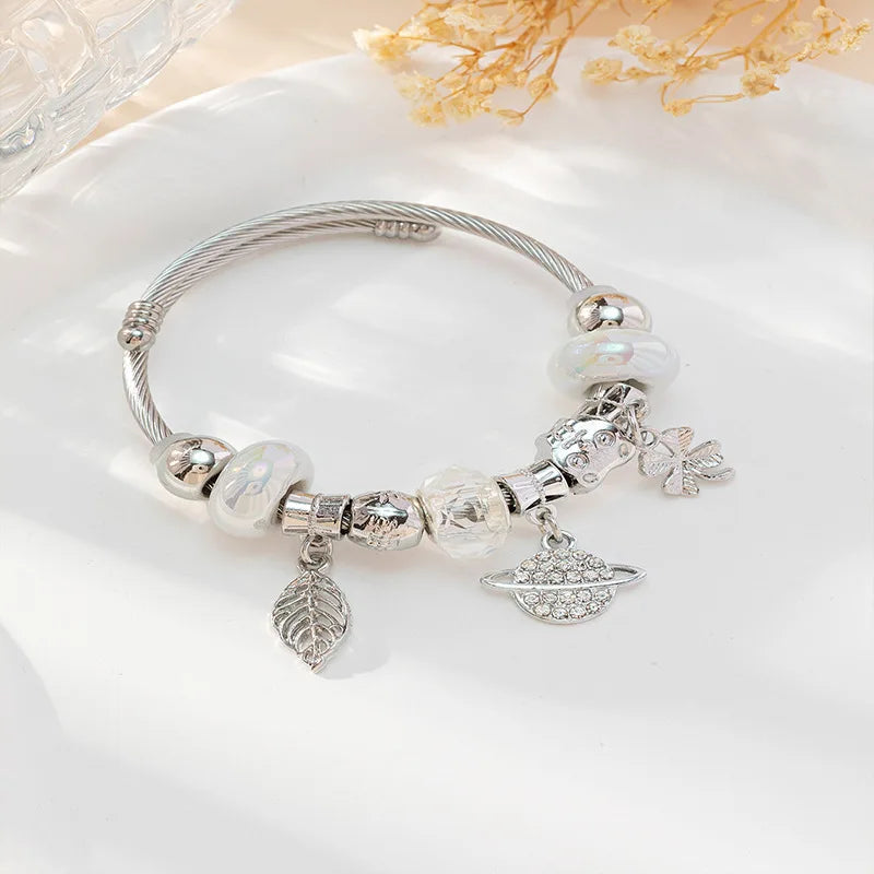 Stainless Steel Multi Charm Bracelet