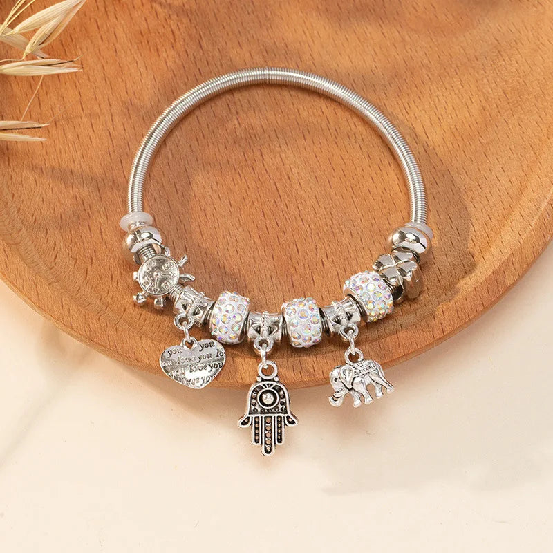 Stainless Steel Multi Charm Bracelet
