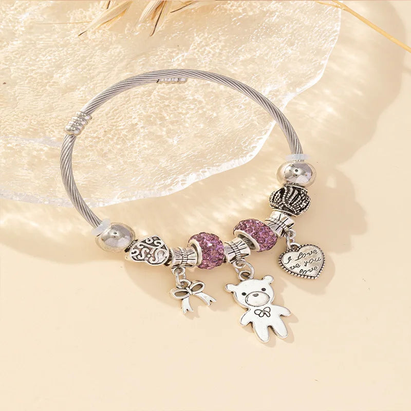 Stainless Steel Multi Charm Bracelet
