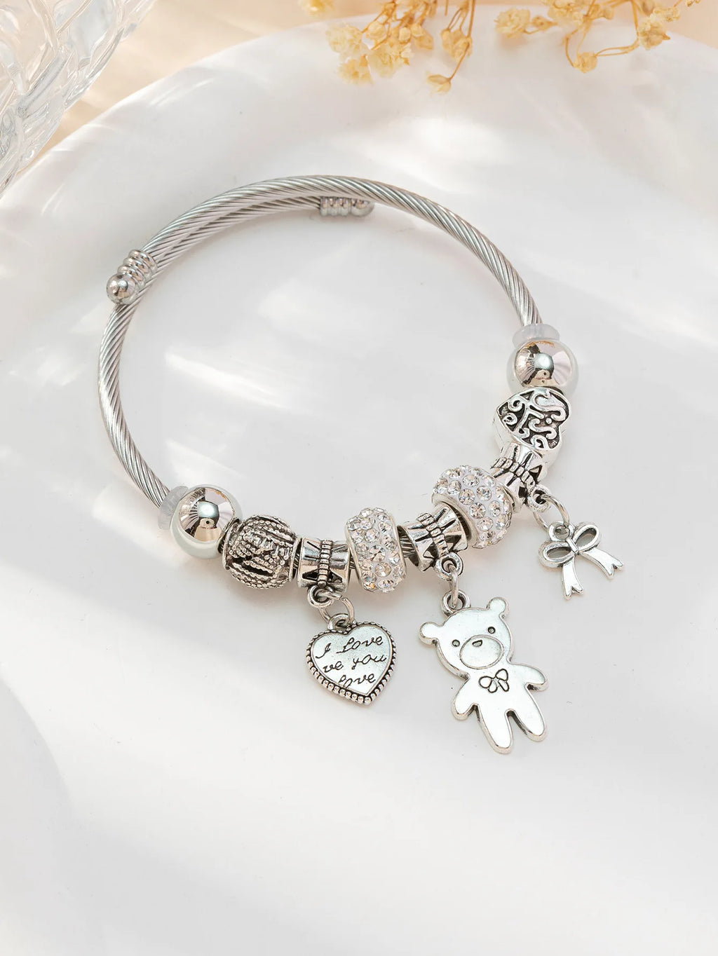 Stainless Steel Multi Charm Bracelet