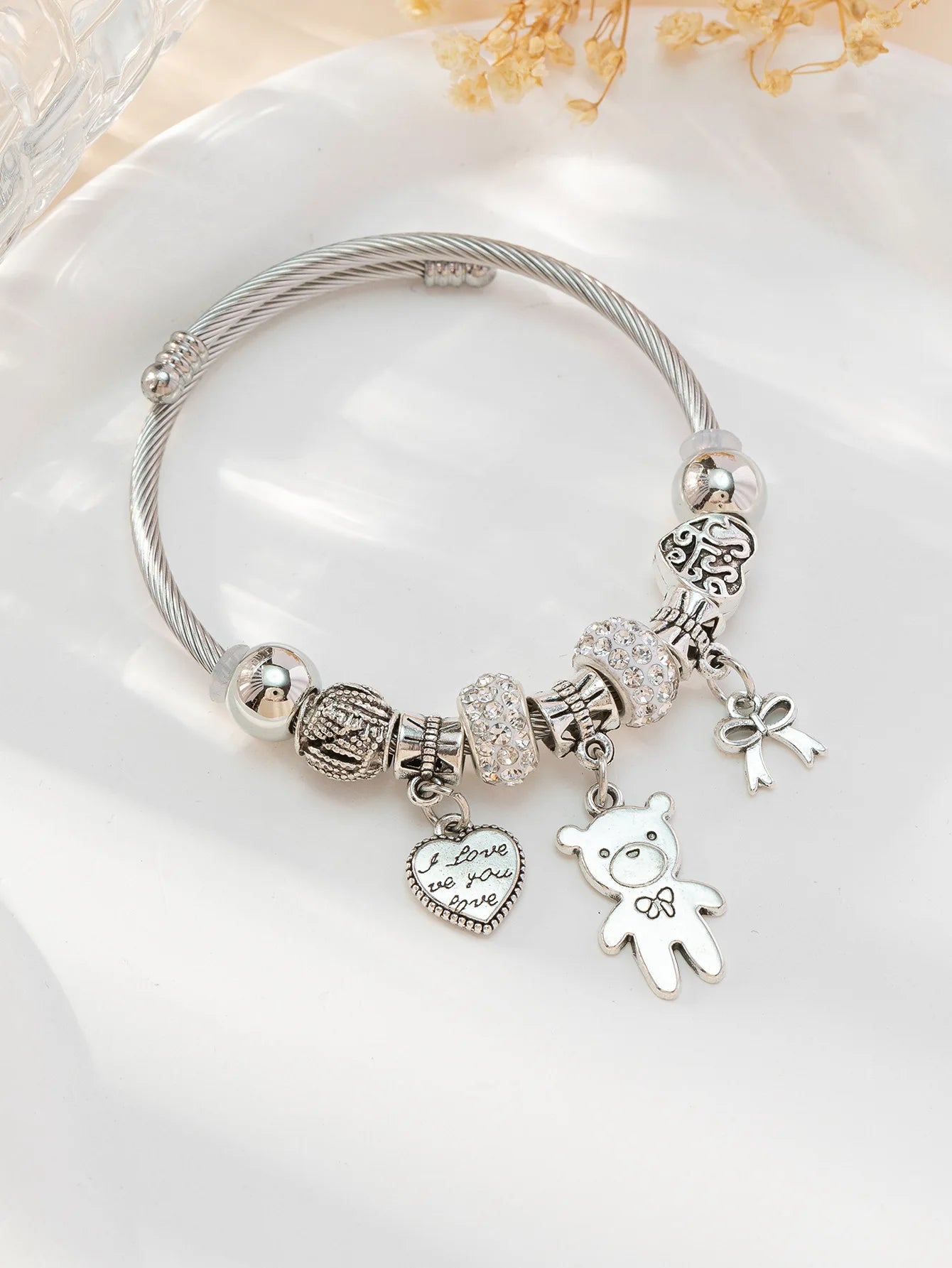 Stainless Steel Multi Charm Bracelet
