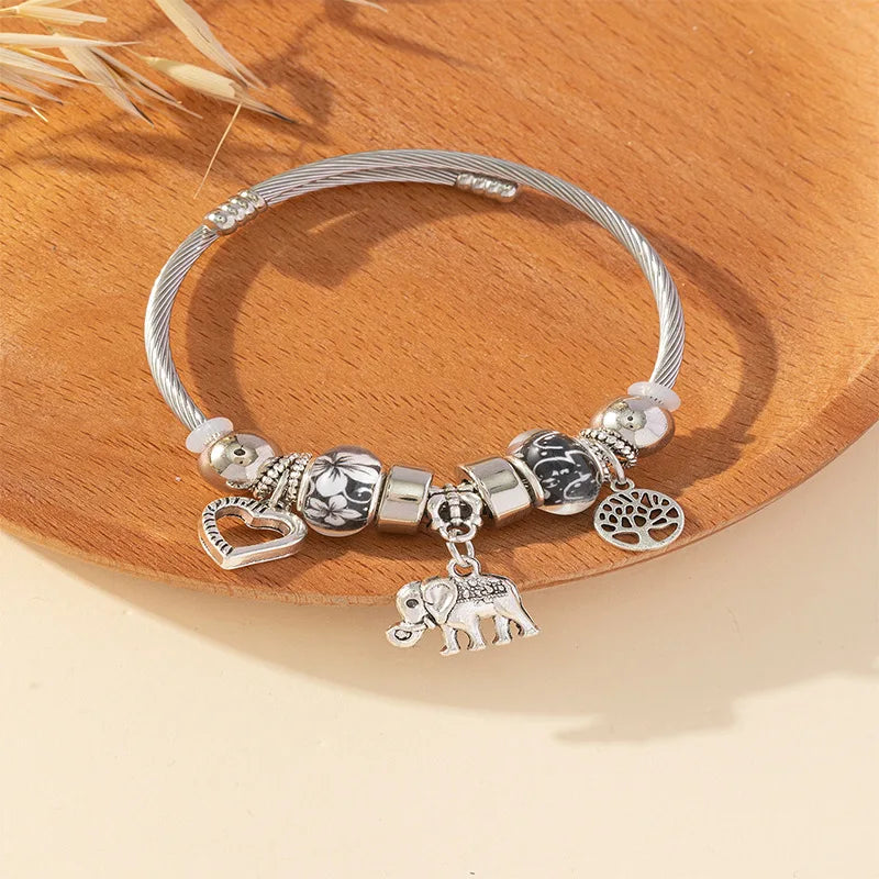 Stainless Steel Multi Charm Bracelet