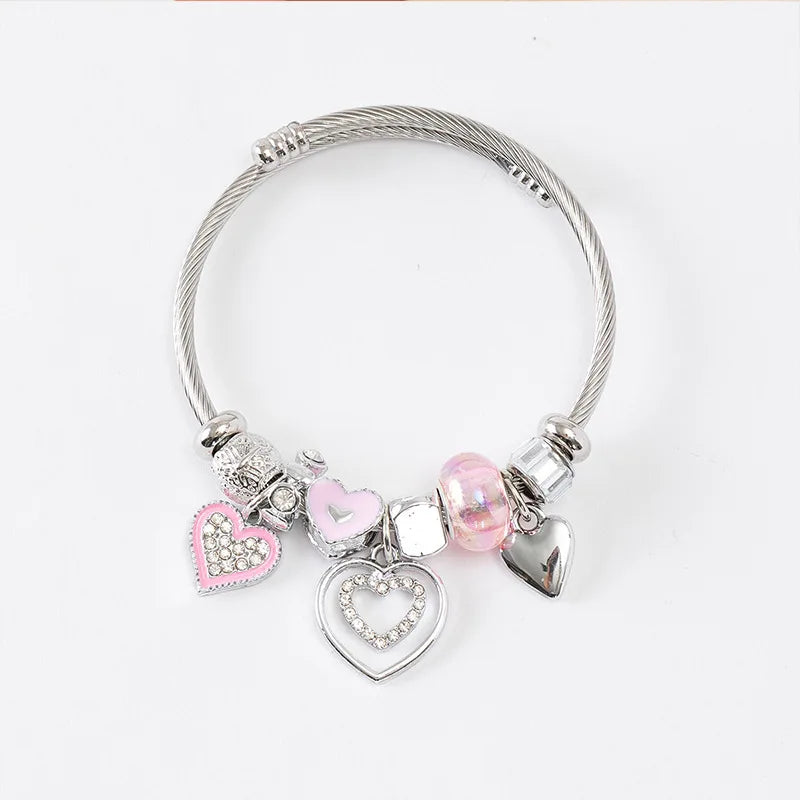 Stainless Steel Multi Charm Bracelet