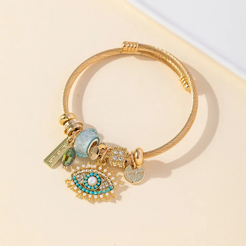 Stainless Steel Multi Charm Bracelet