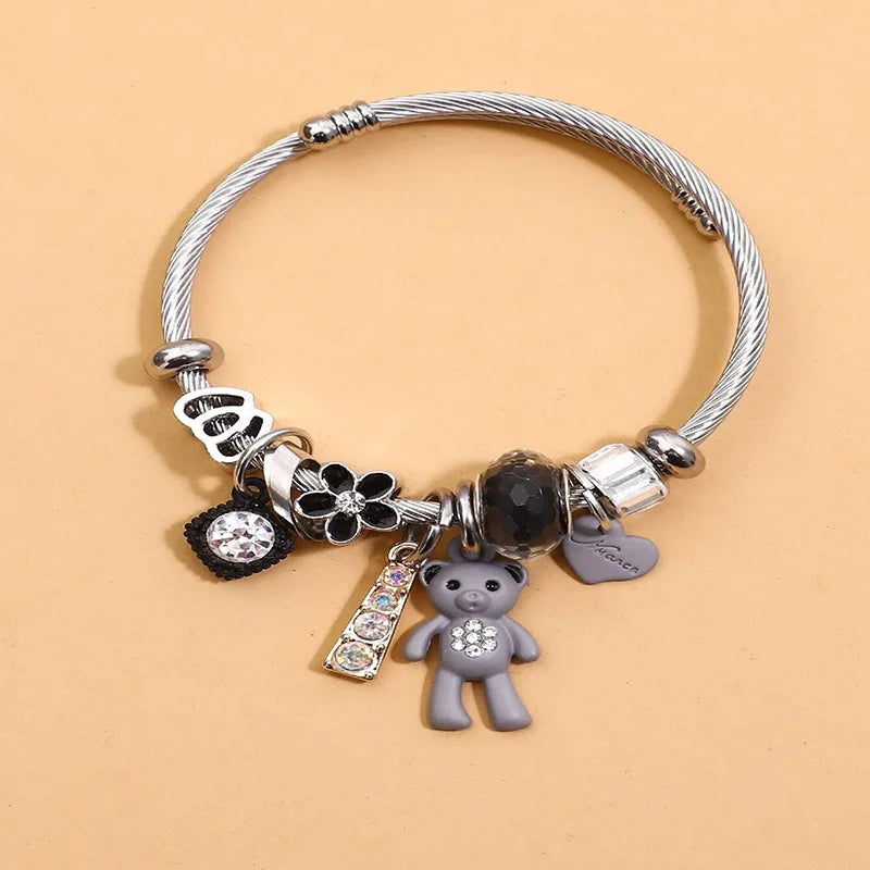 Stainless Steel Multi Charm Bracelet