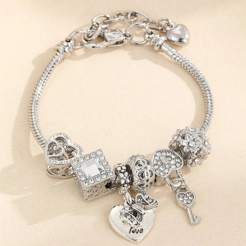 Stainless Steel Multi Charm Bracelet