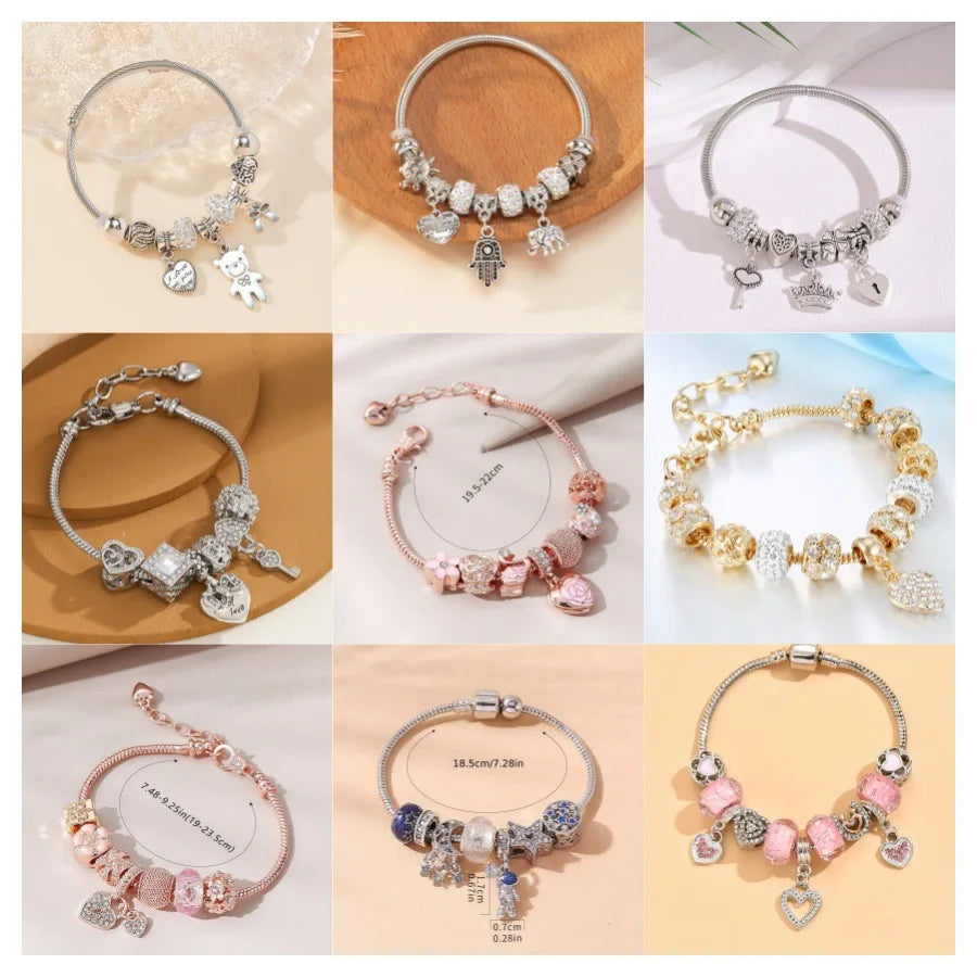 Stainless Steel Multi Charm Bracelet