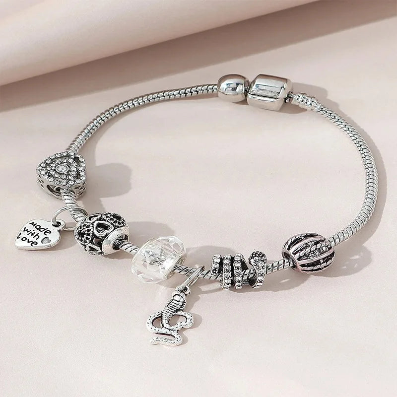 Stainless Steel Multi Charm Bracelet