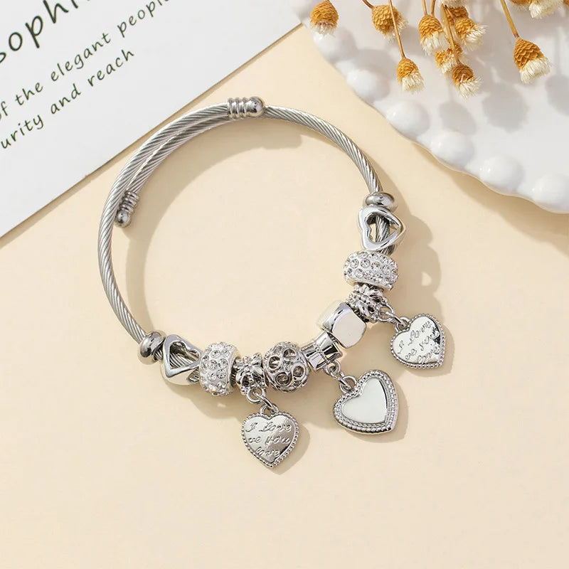 Stainless Steel Multi Charm Bracelet