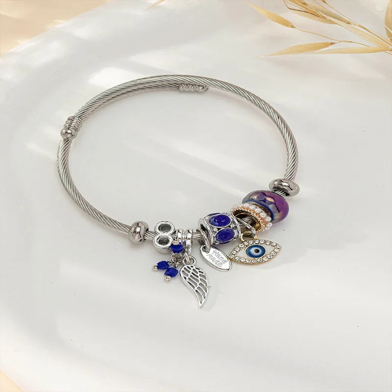 Stainless Steel Multi Charm Bracelet