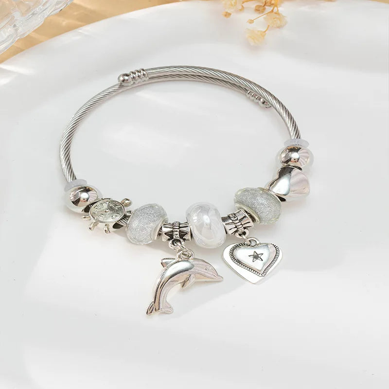 Stainless Steel Multi Charm Bracelet