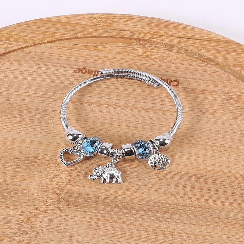 Stainless Steel Multi Charm Bracelet