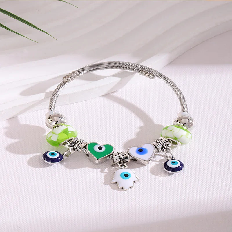 Stainless Steel Multi Charm Bracelet