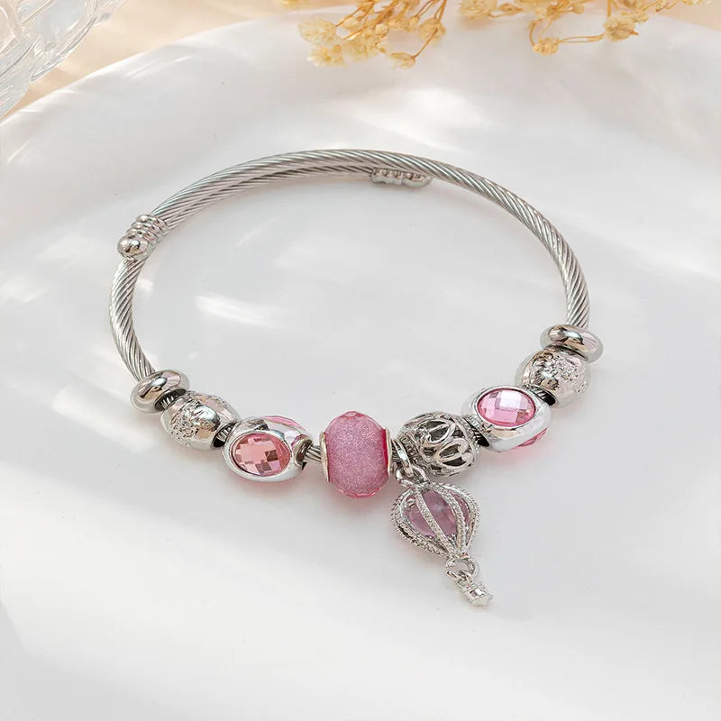Stainless Steel Multi Charm Bracelet