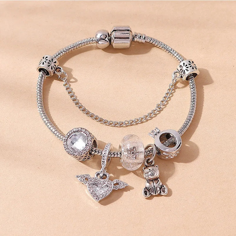 Stainless Steel Multi Charm Bracelet