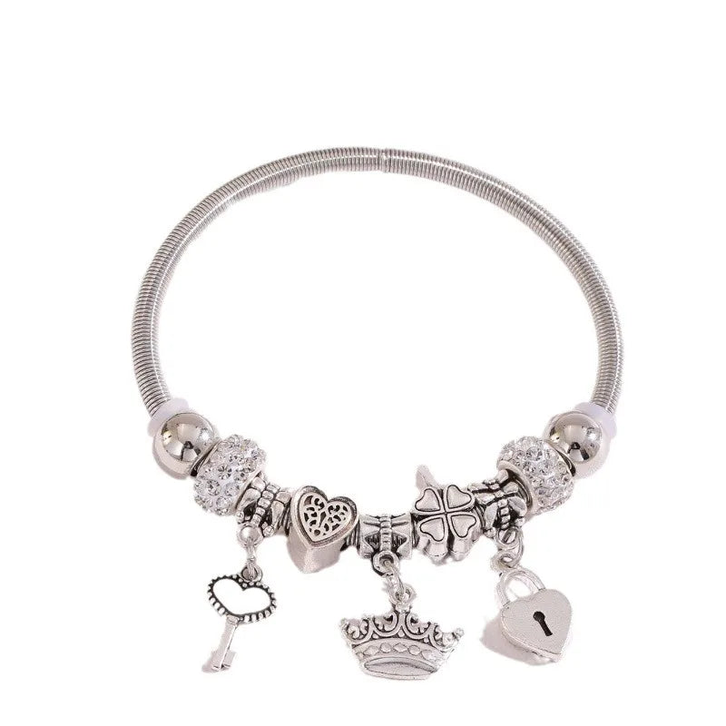 Stainless Steel Multi Charm Bracelet