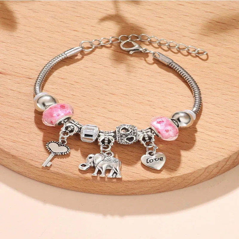 Stainless Steel Multi Charm Bracelet