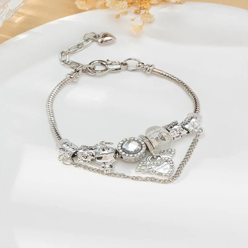 Stainless Steel Multi Charm Bracelet