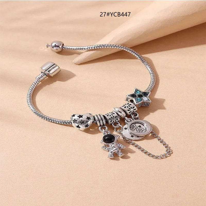 Stainless Steel Multi Charm Bracelet