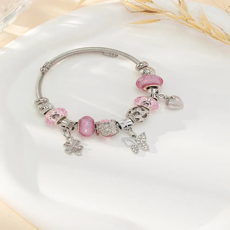 Stainless Steel Multi Charm Bracelet