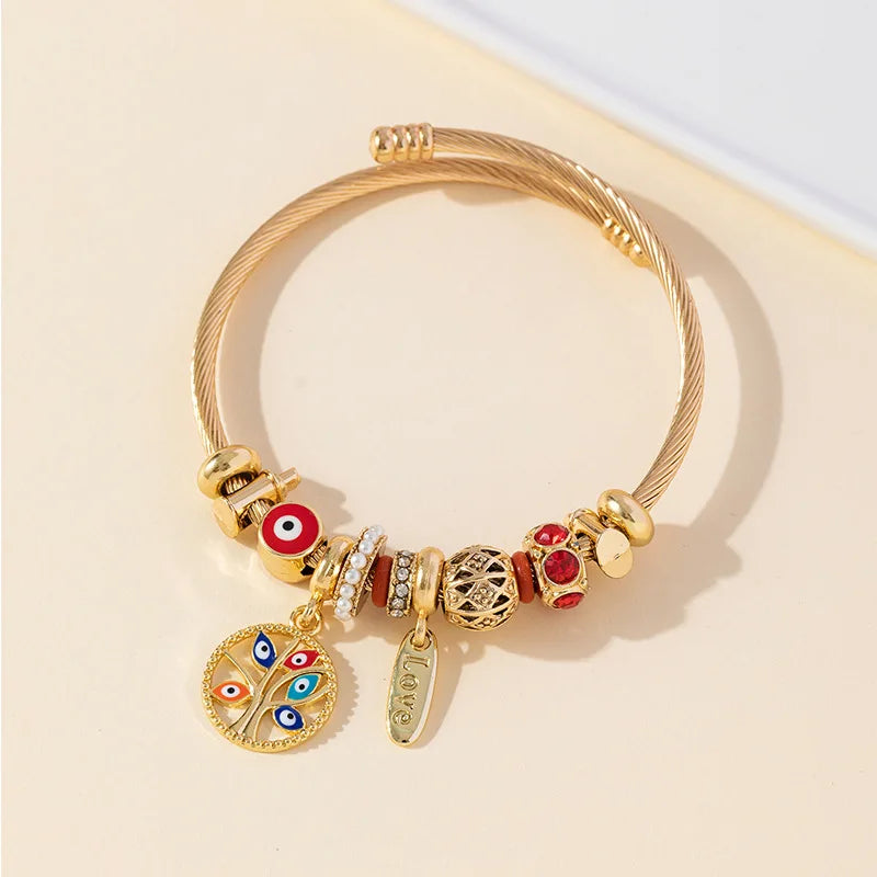 Stainless Steel Multi Charm Bracelet