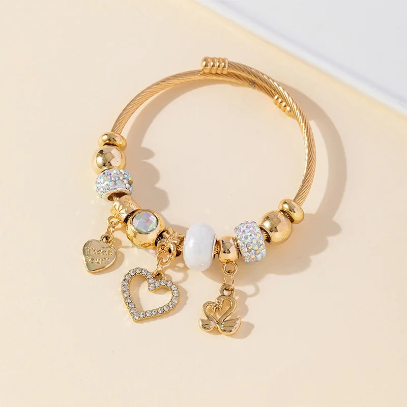 Stainless Steel Multi Charm Bracelet