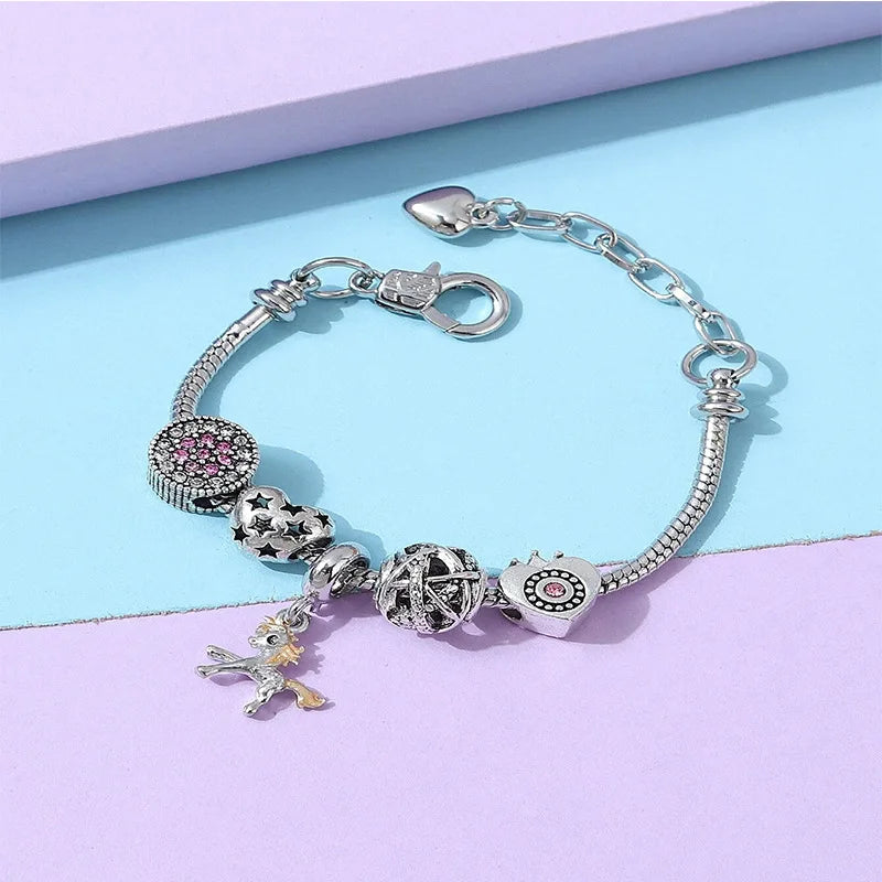 Stainless Steel Multi Charm Bracelet